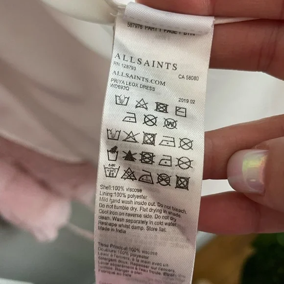 All Saints Floral Wrap Dress with Ruffle Sleeves - Picture 3 of 10